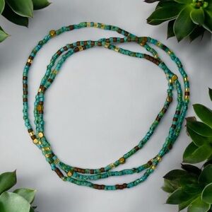 Hand Crafted Turquoise Beaded Bracelet Set